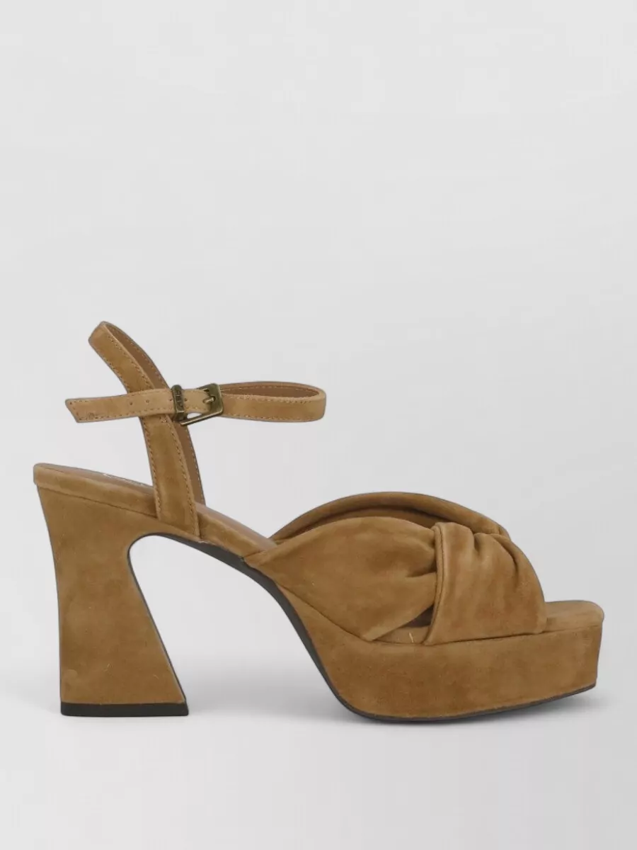 Ash Leather Braided Heeled Mules