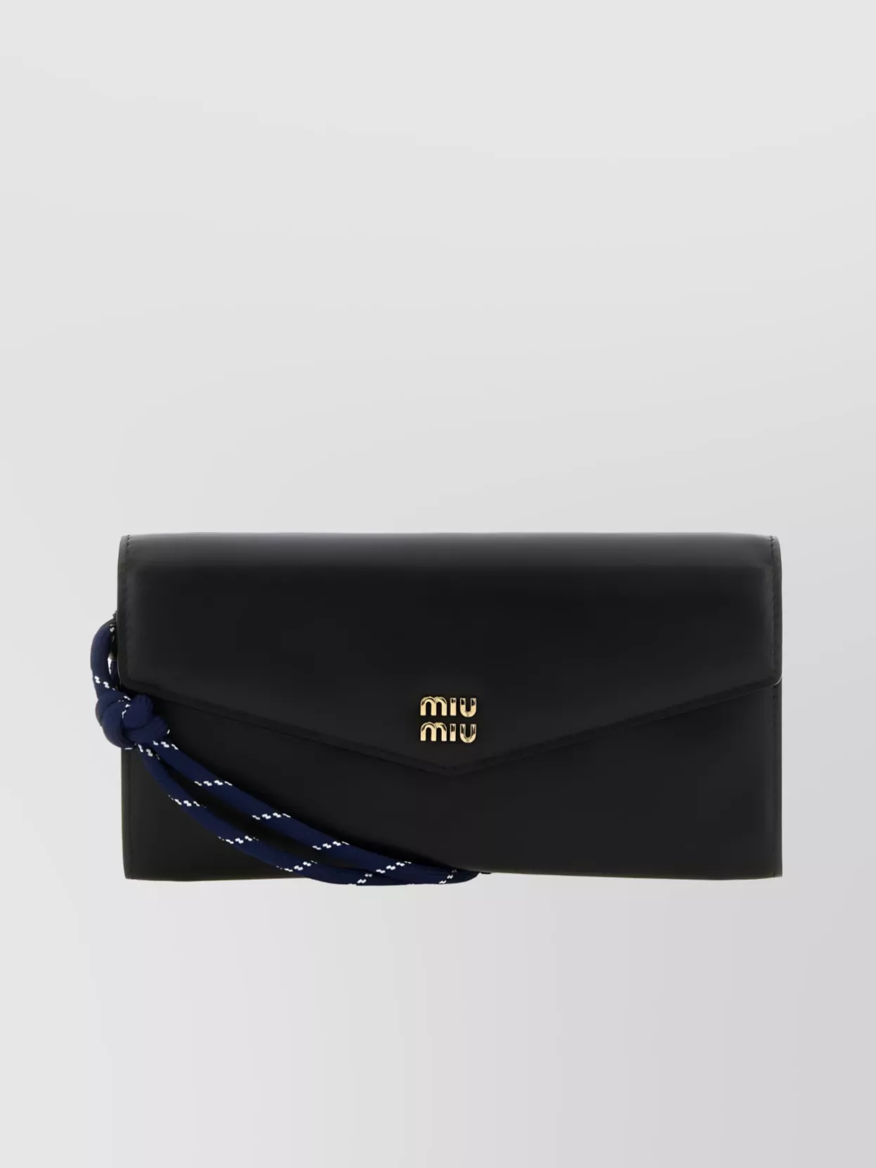 Miu Miu Leather Wallet With Braided Detail And Contrast Stitching