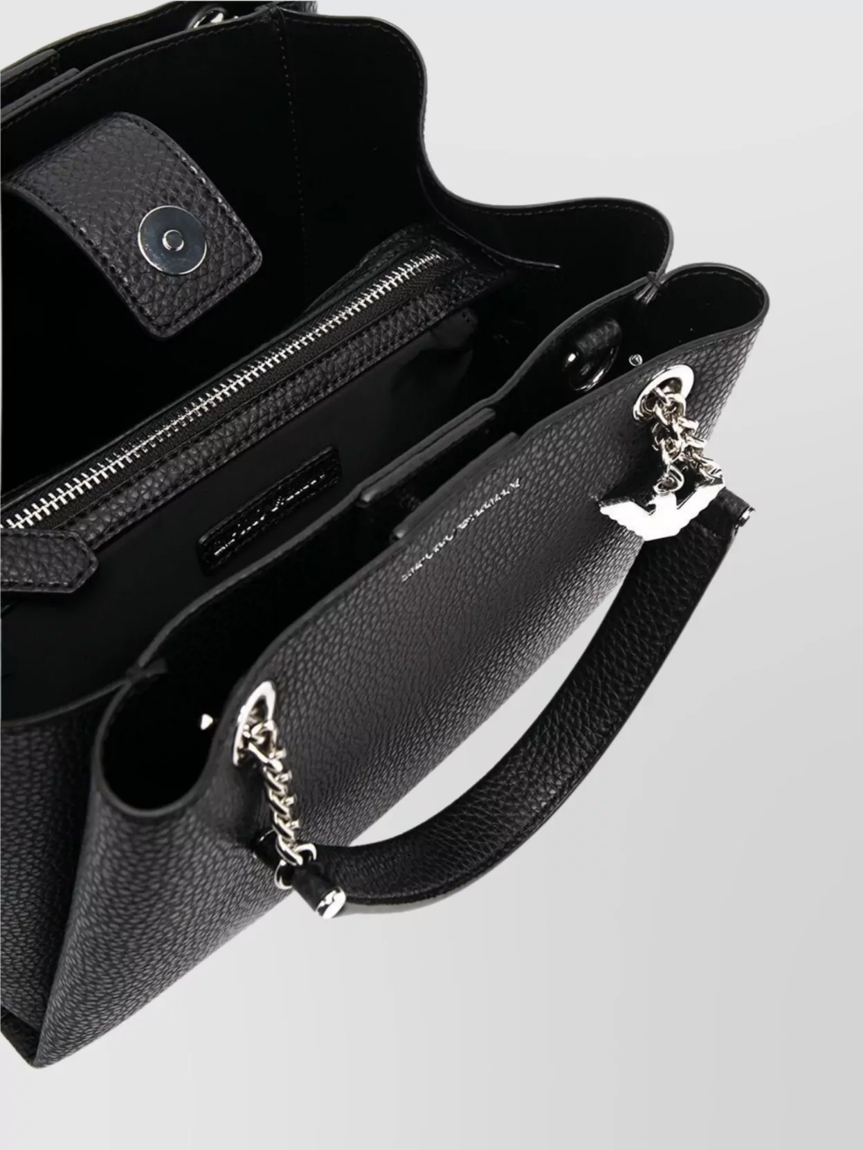 Emporio Armani Pebbled-effect Logo-plaque Tote Bag In Black