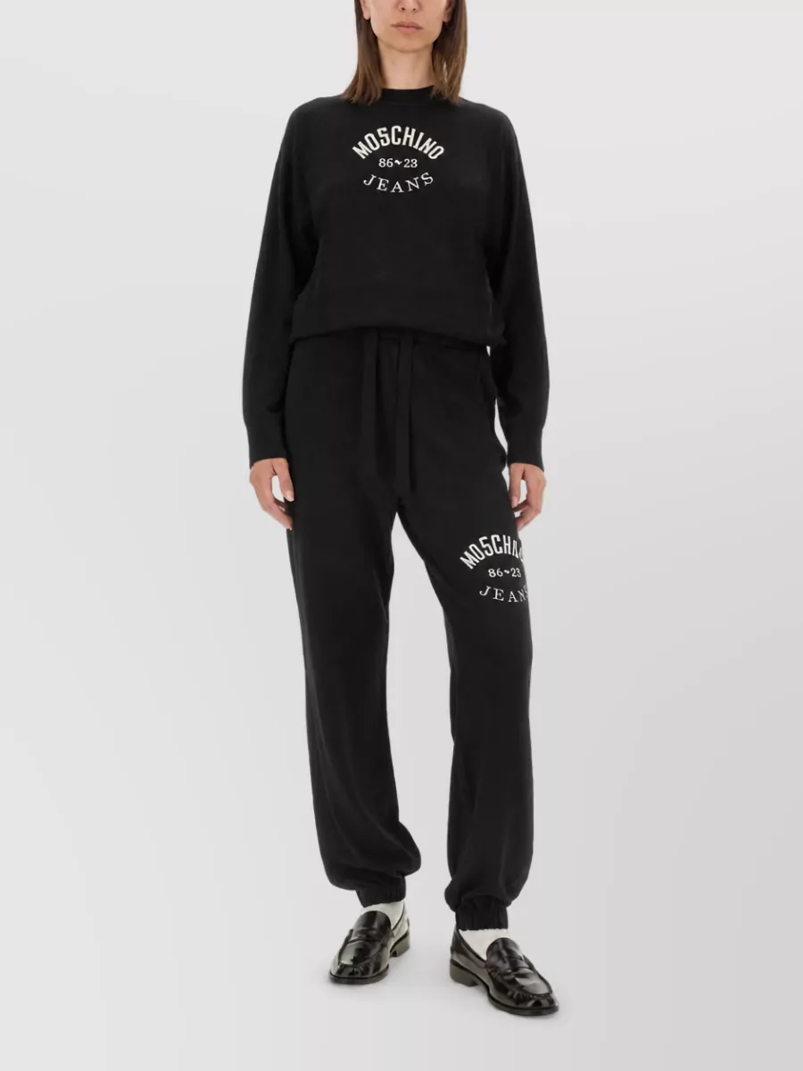 Moschino Wool logo-print jersey top