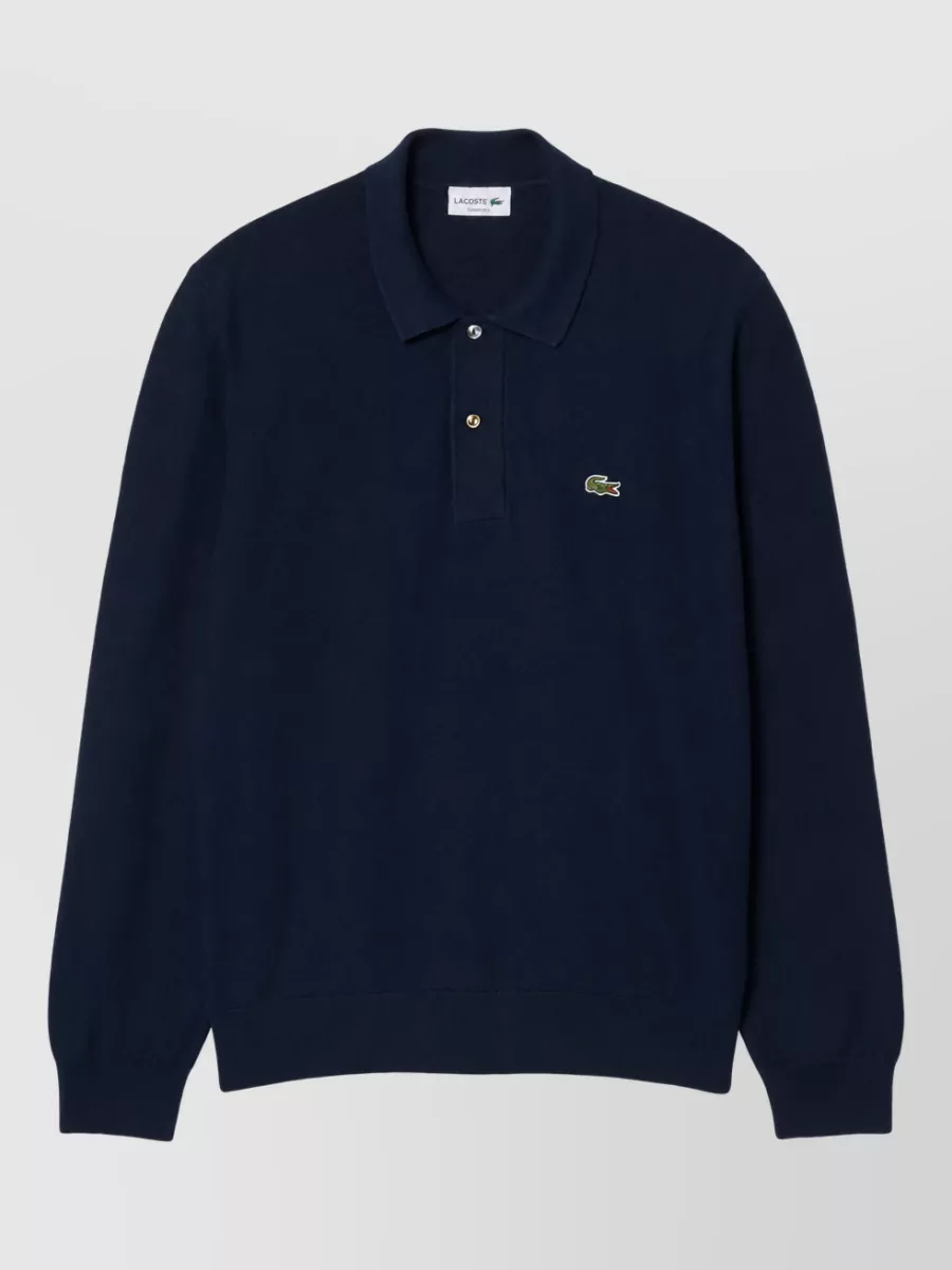 Lacoste regular-fit knitted long-sleeve polo shirt