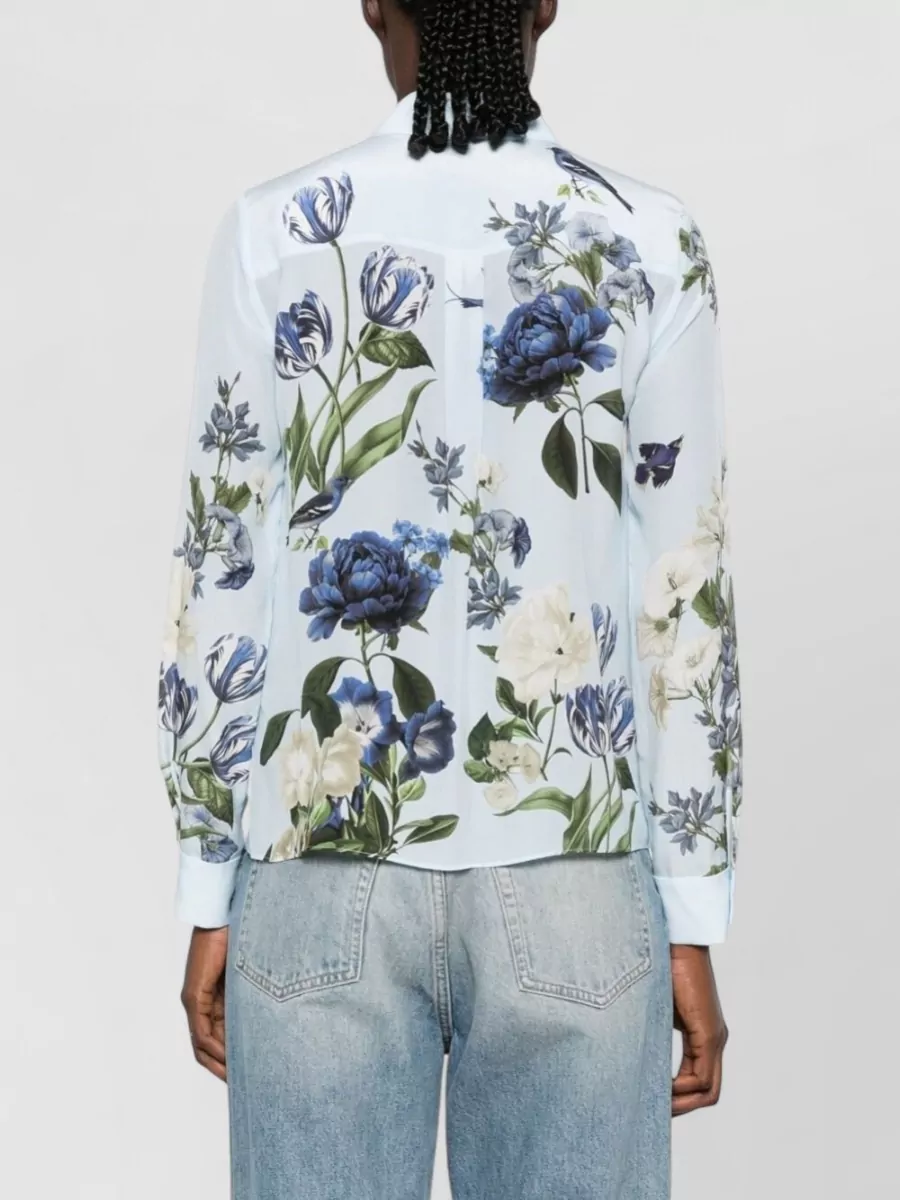 Alice + Olivia Silk Floral Print Shirt