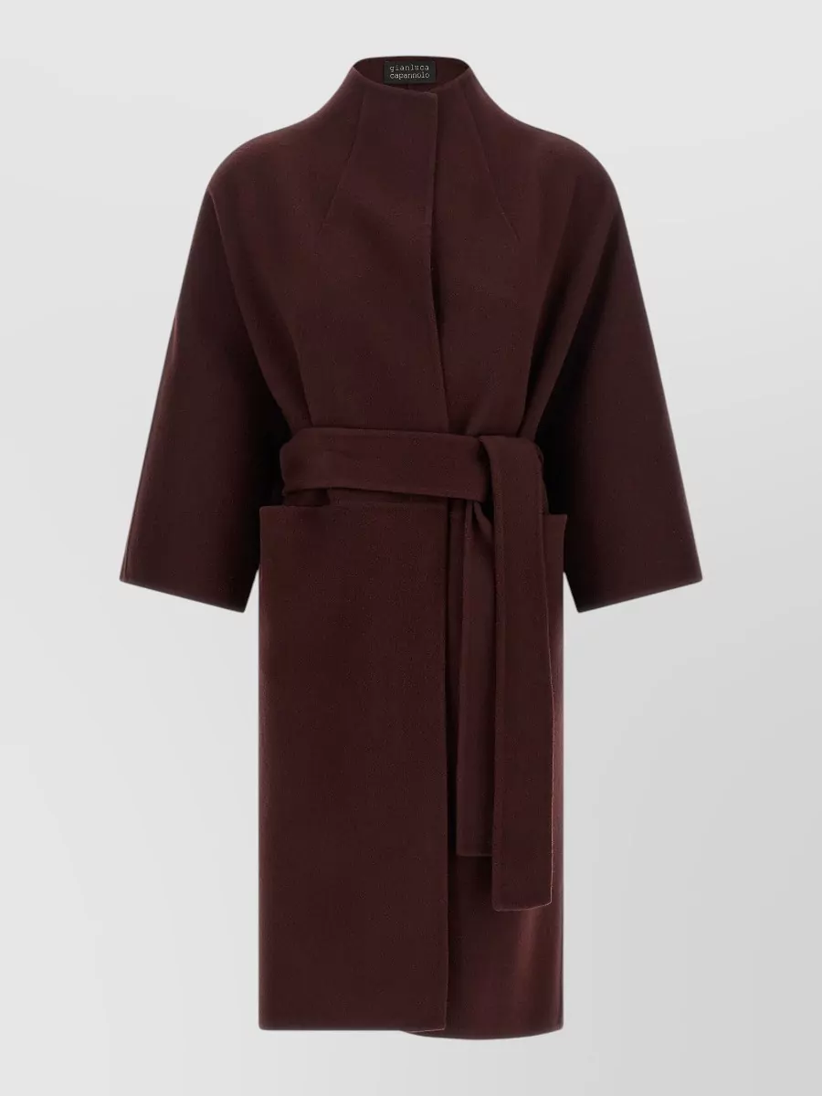 Gianluca Capannolo belted funnel neck coat