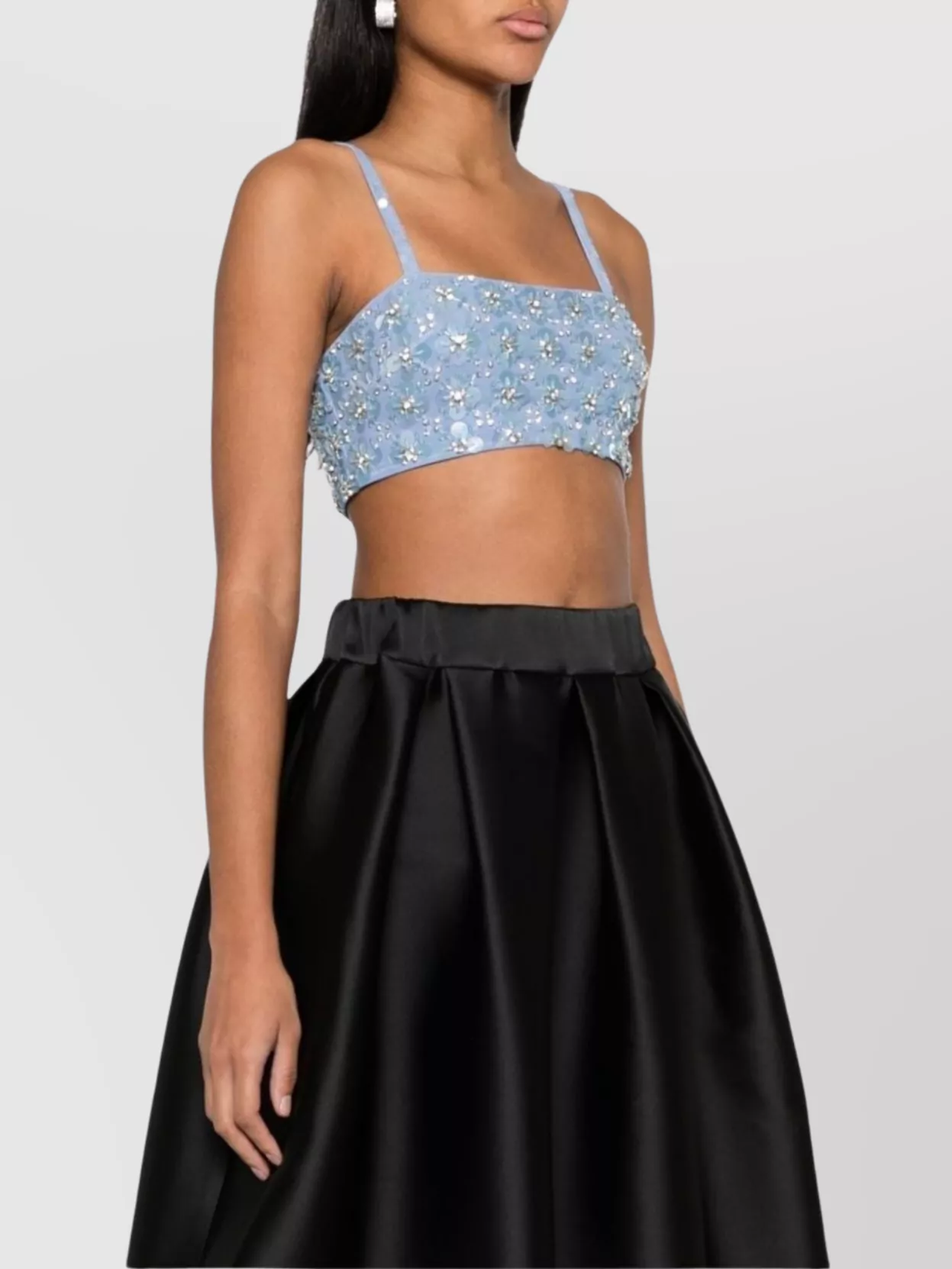 P.a.r.o.s.h Ginny Crystal Embellished Cropped Top