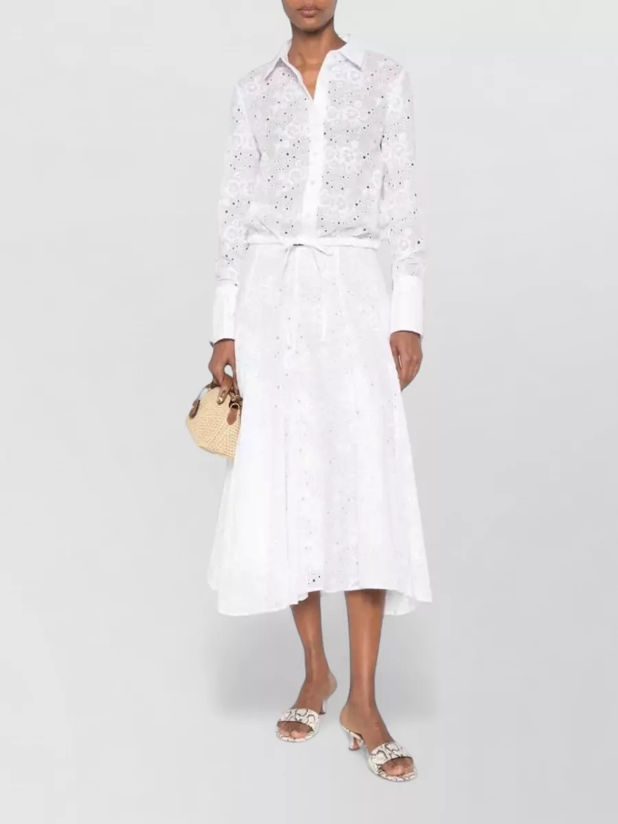 Tory Burch Cotton Broderie Anglaise Long-Sleeve Shirt