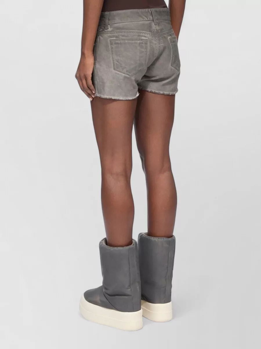 Rick Owens Drkshdw Denim Mid-Rise Raw-Cut Shorts