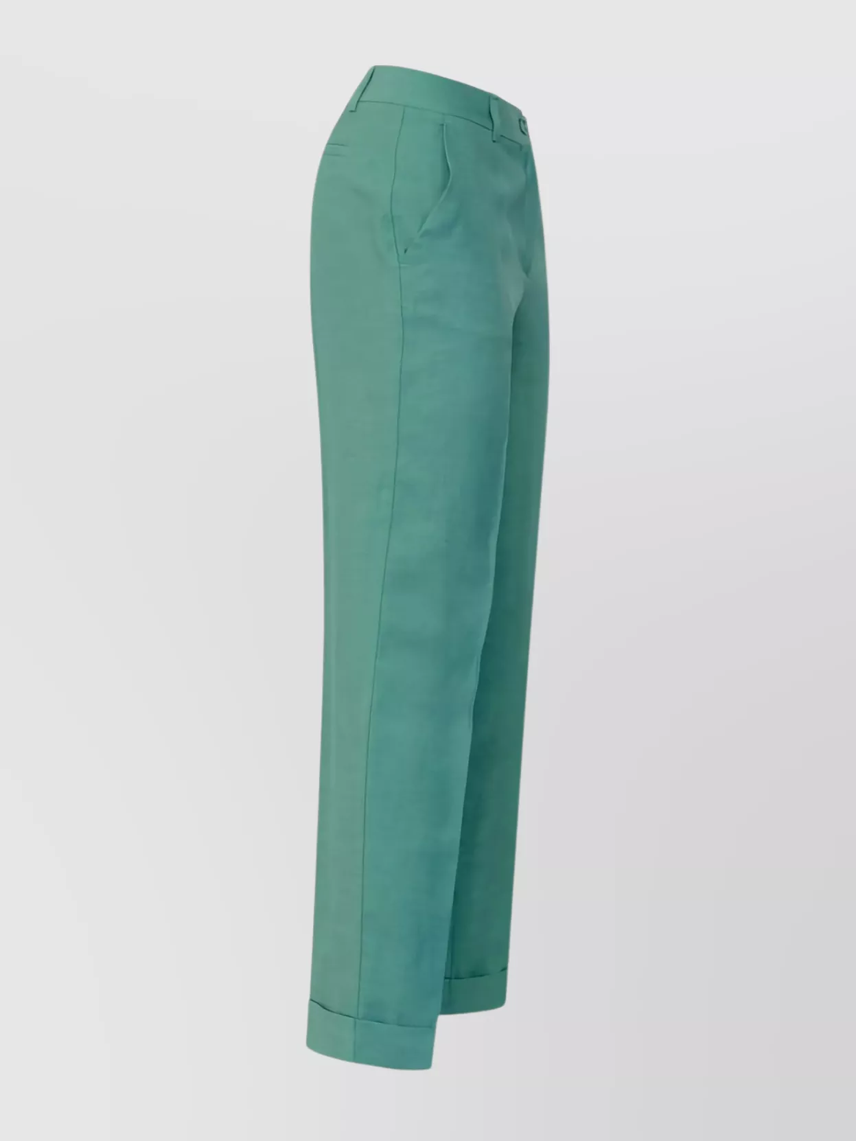 P.a.r.o.s.h Tailored Trousers With Cuffed Hem And Pockets In Blue