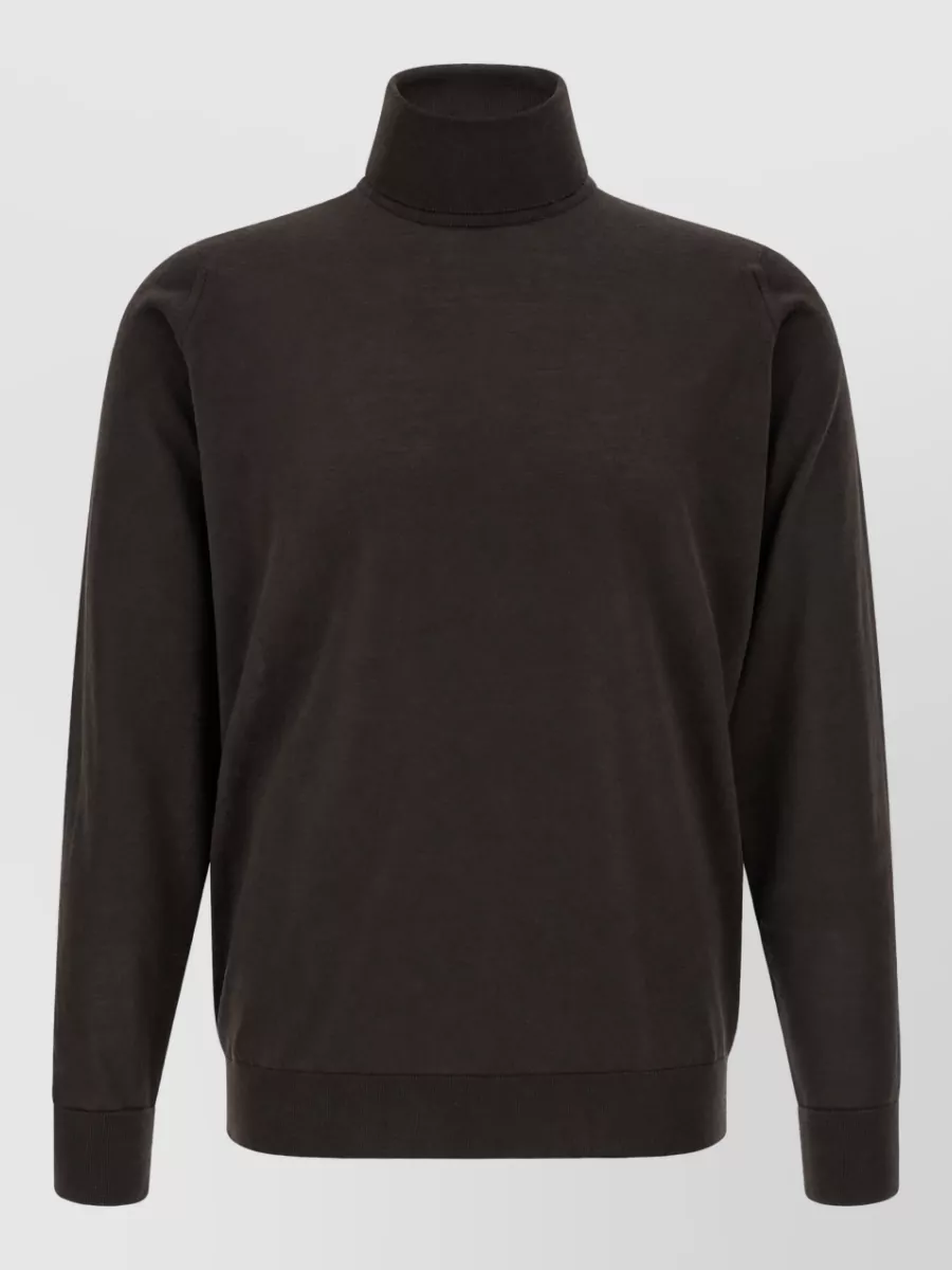 John Smedley Merino Wool Fine-Knit Turtleneck Sweater