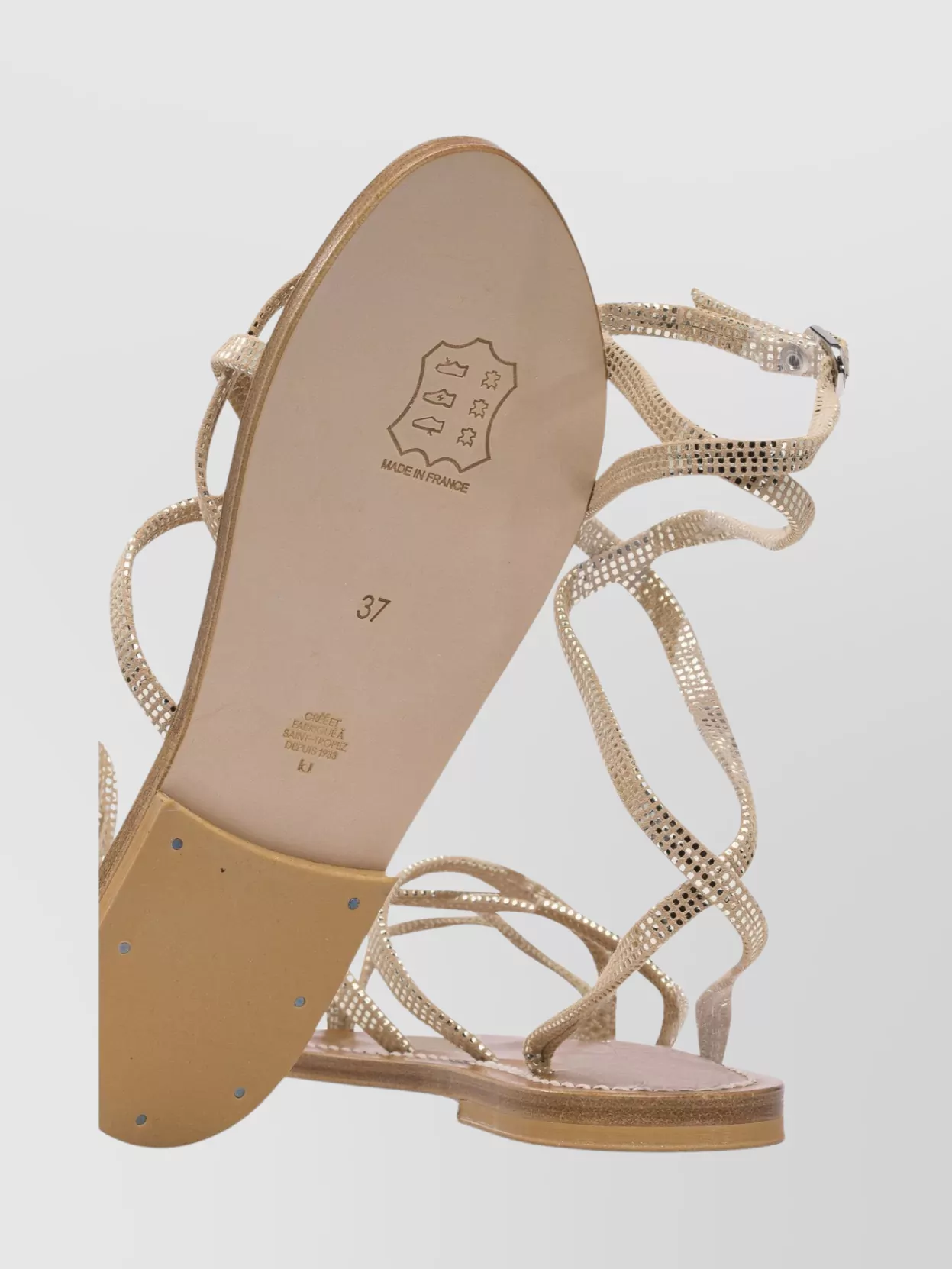 K. Jacques Strappy Flat Sole Open Toe Sandals