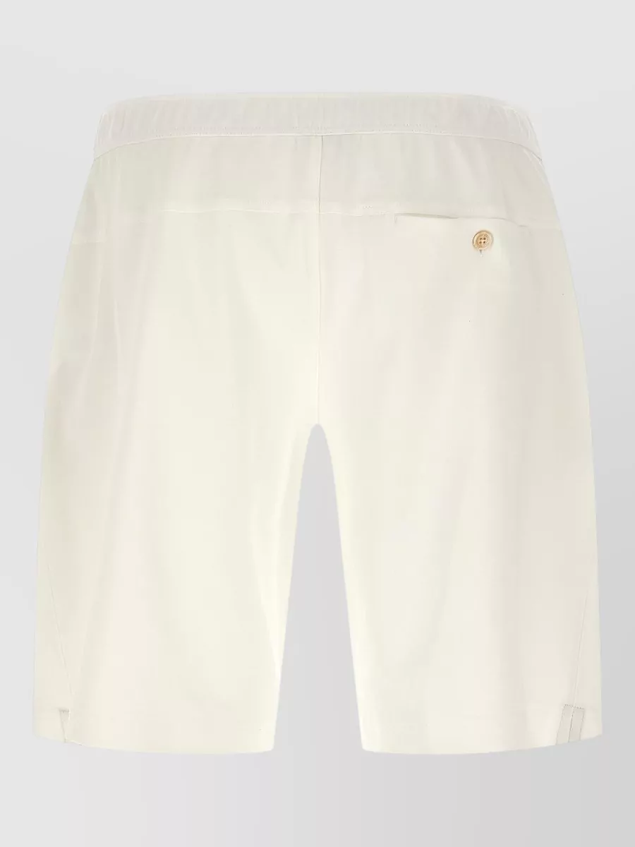 Brunello Cucinelli Cotton Bermuda Shorts Side Stripe Back Pocket