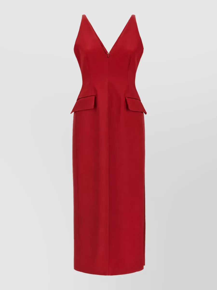 Sportmax v-neck sleeveless evening dress