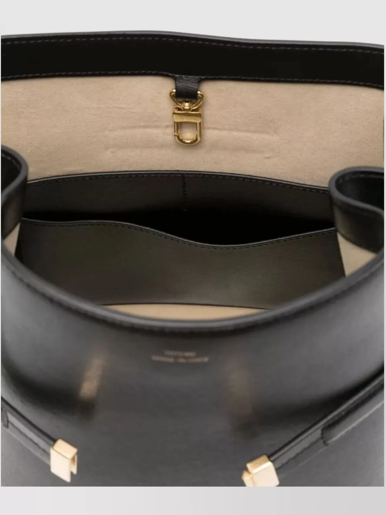 Totême Leather Bucket Bag Shoulder Strap In Black