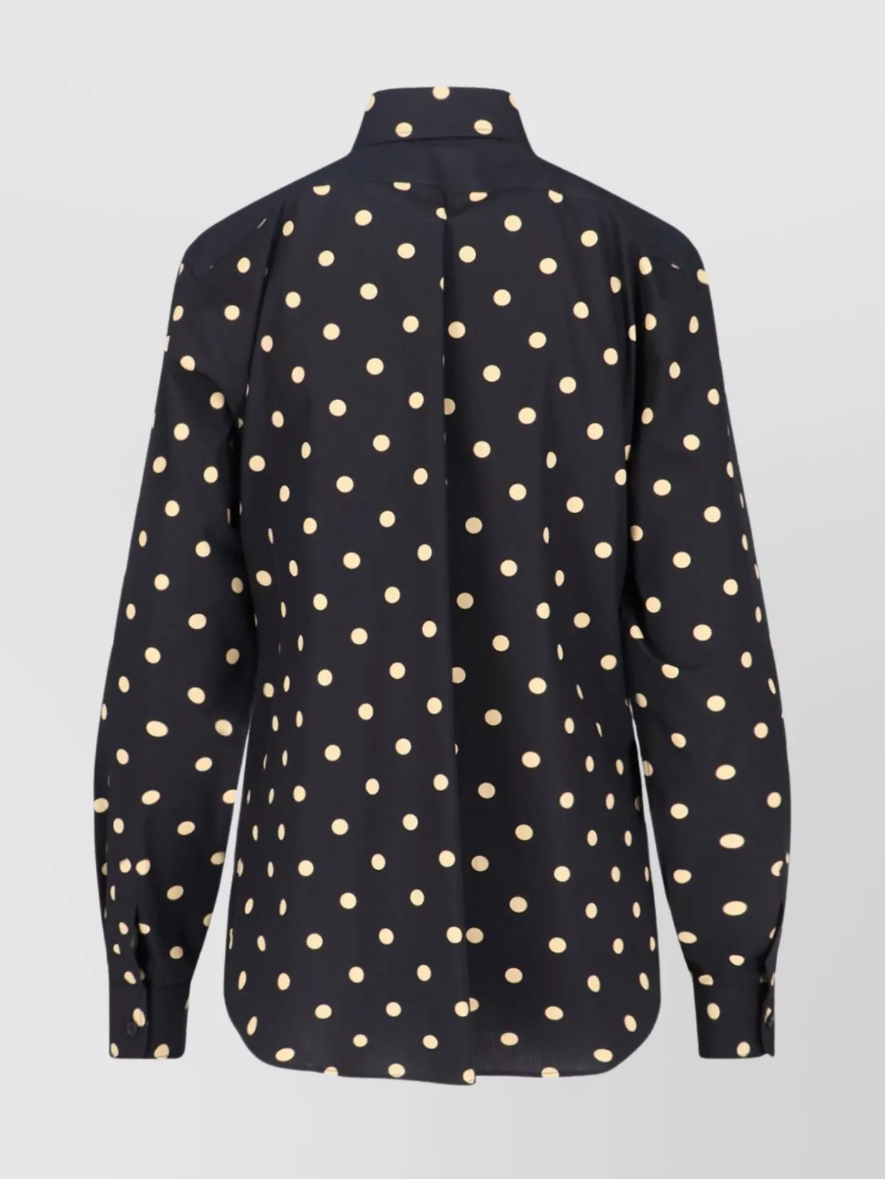 Moschino Long Sleeve Polka Dot Collared Top In Black