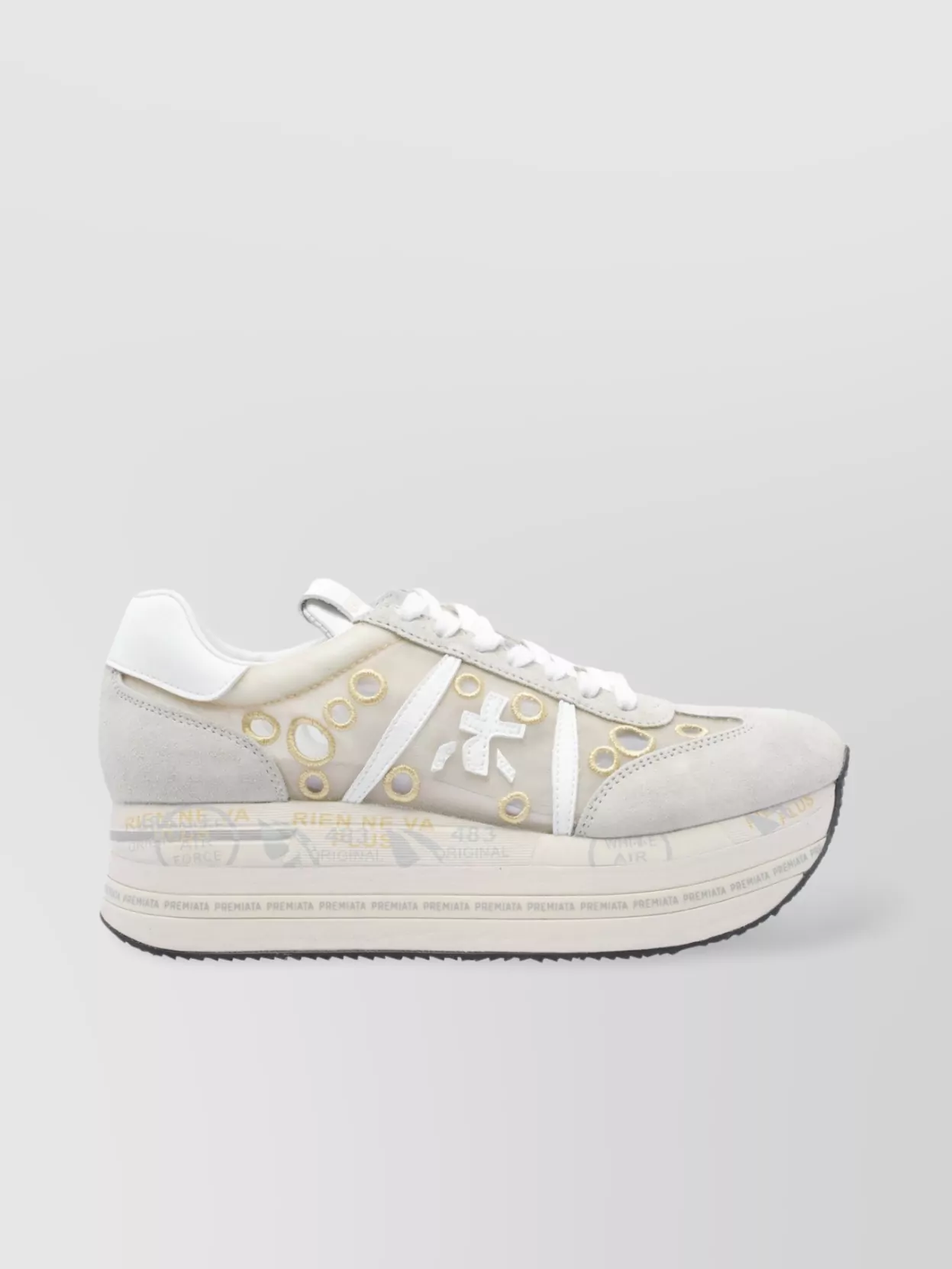 Premiata Suede Low Top Sneakers With Rubber Sole