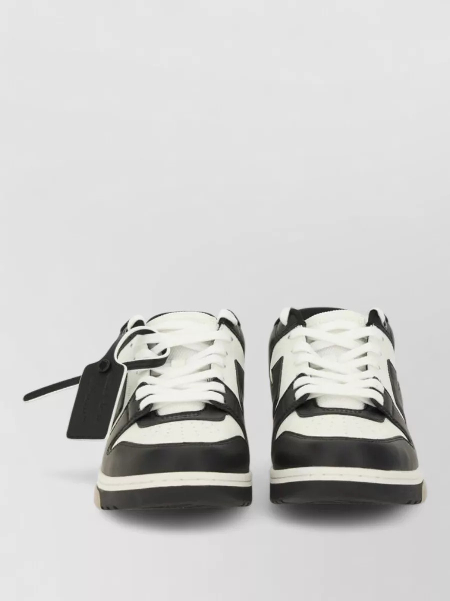 Off-White Sneakers Contrast Panels Perforated Toe Rubber Sole