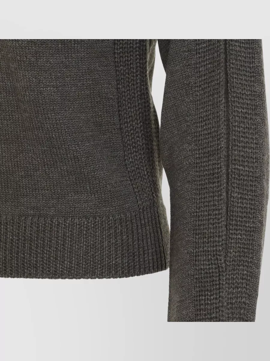 Alberta Ferretti Virgin Wool Fine-Knit Long-Sleeve Cutout Sweater