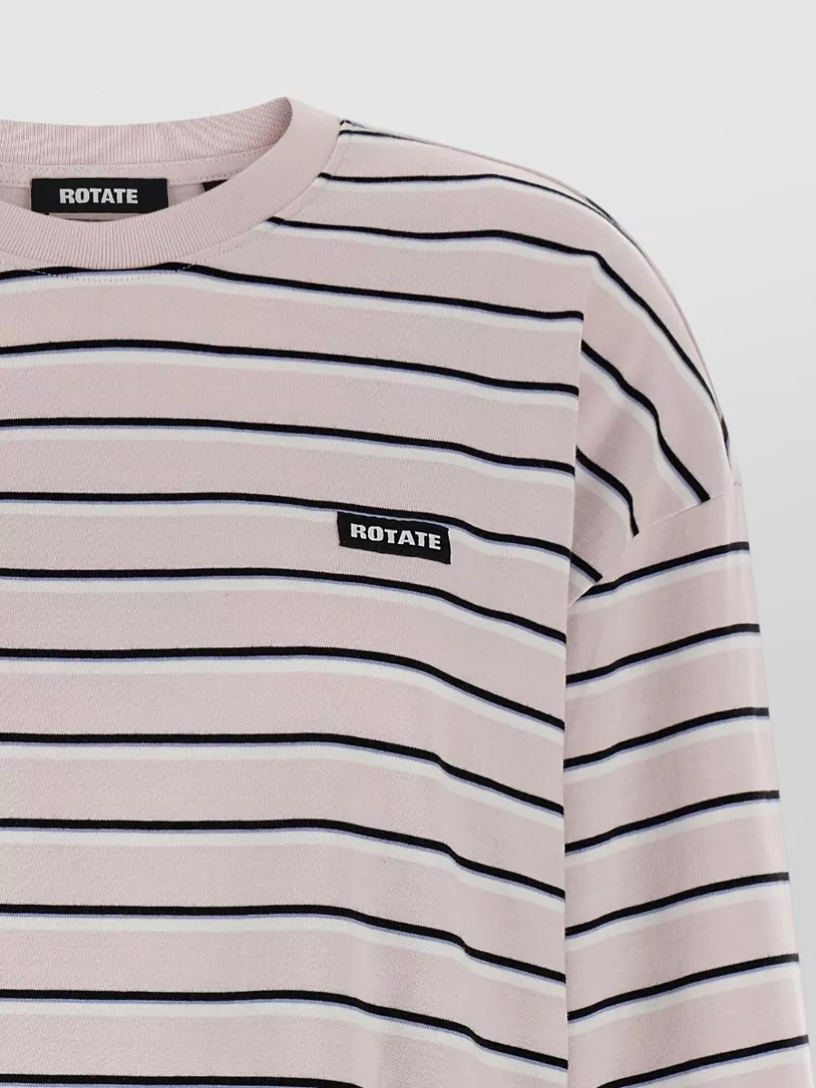 Rotate Birger Christensen Crew Neck Long Sleeve Striped Top