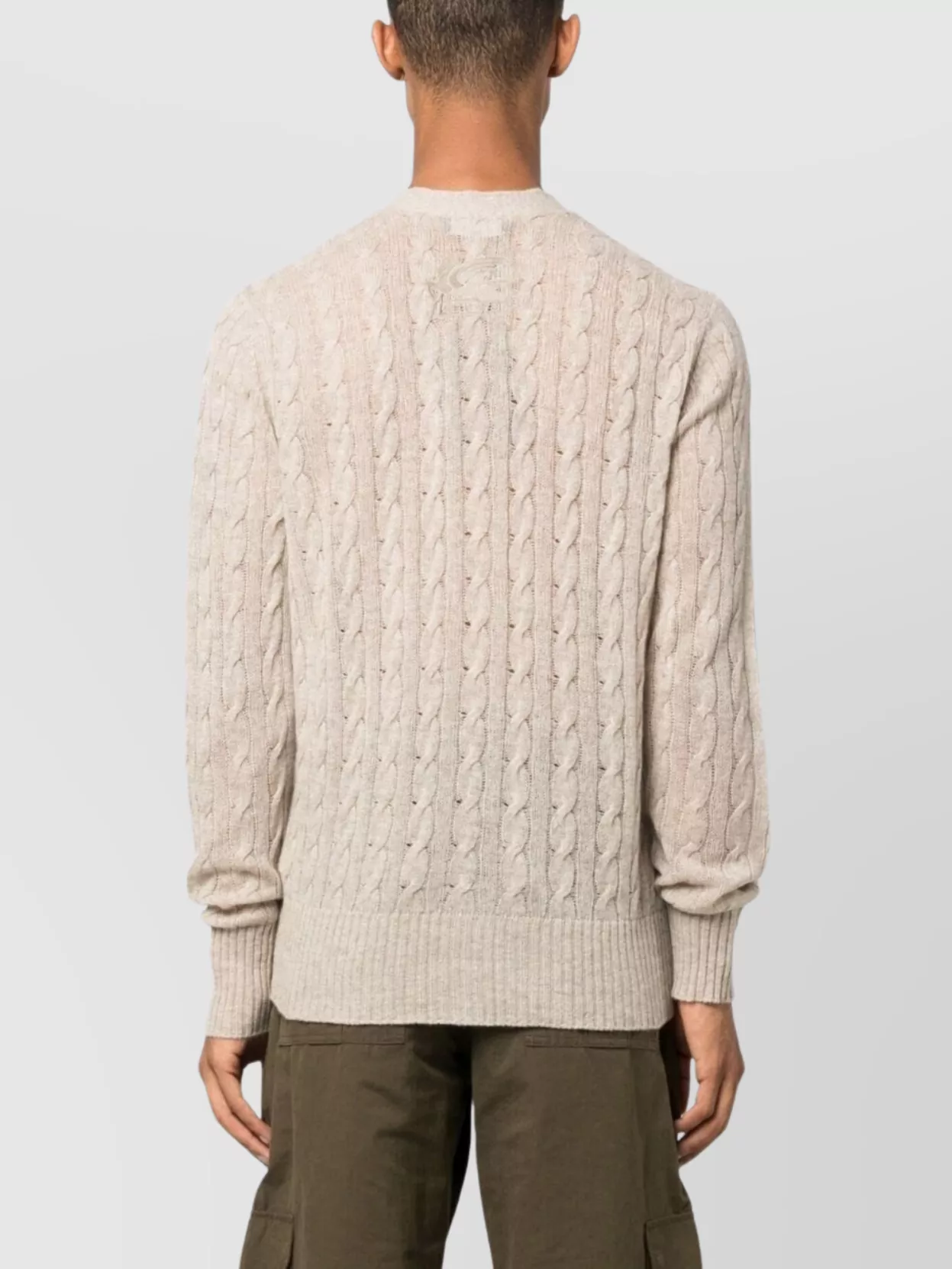 Etro Cable Knit V-Neck Long Sleeve Sweater