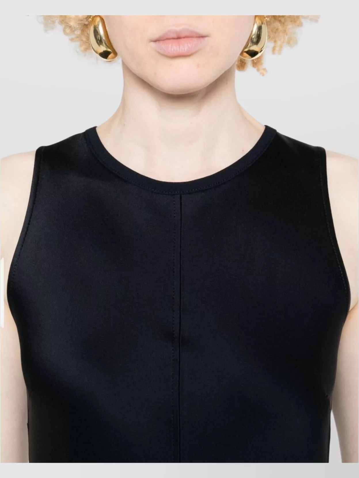 Forte Forte Crew Neck Satin Long Dress