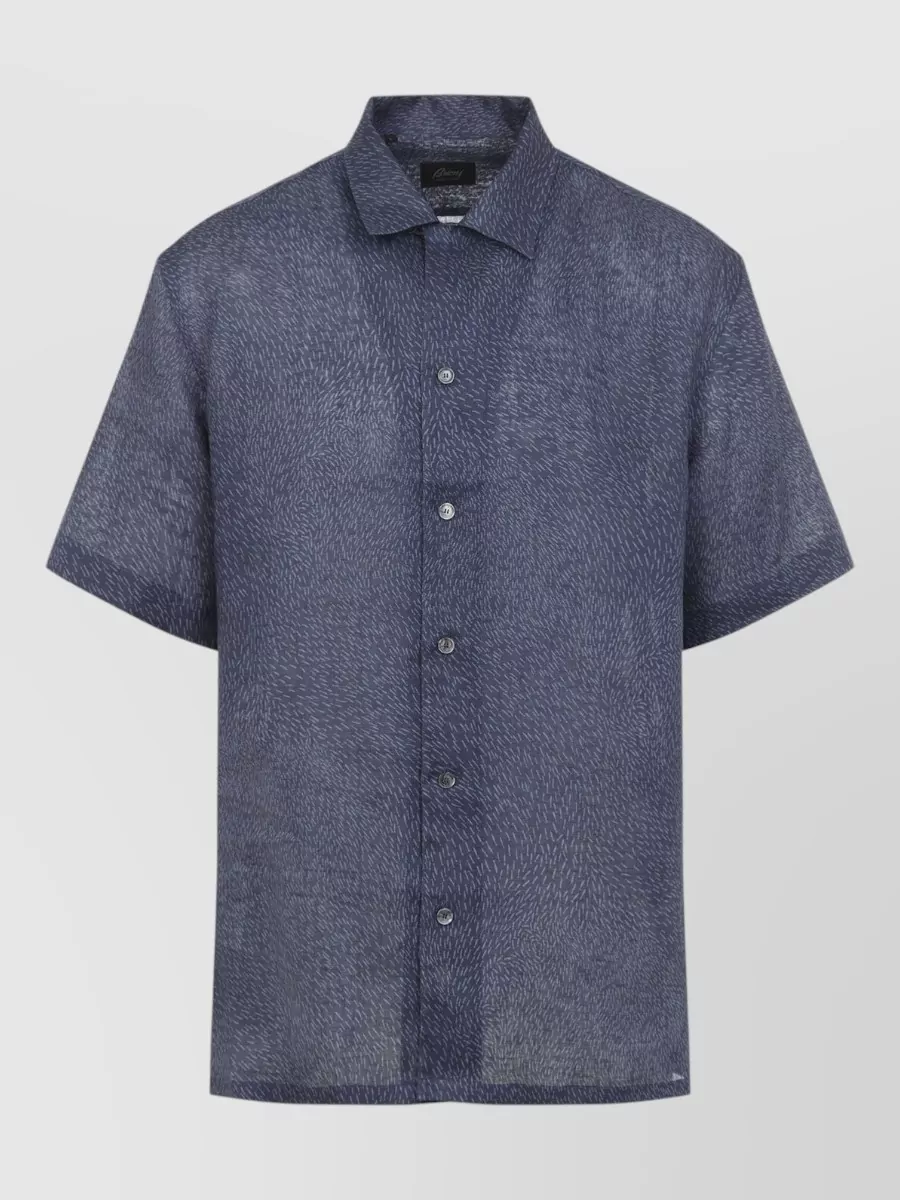 Brioni linen printed cuban shirt