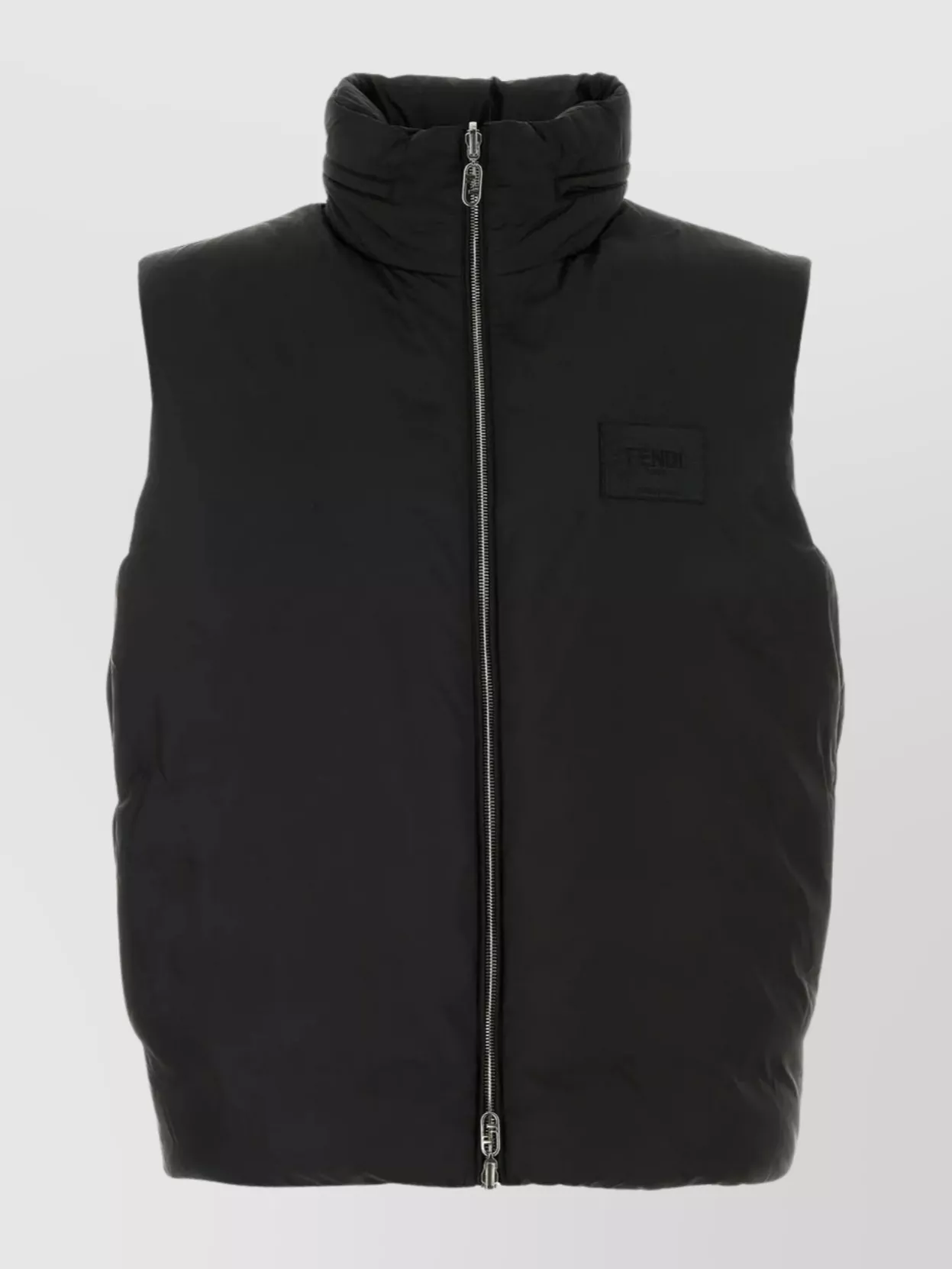 Shop Fendi Polyester Reversible Down Jacket With Funnel Neck In Black