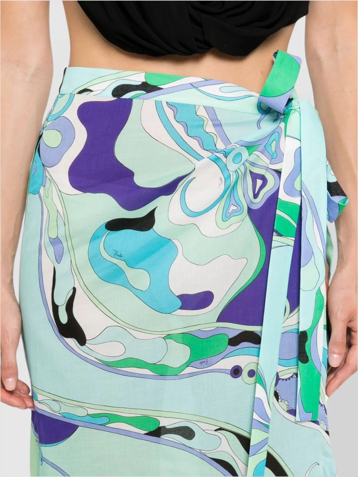 Emilio Pucci Orchidee Print Wrap Skirt