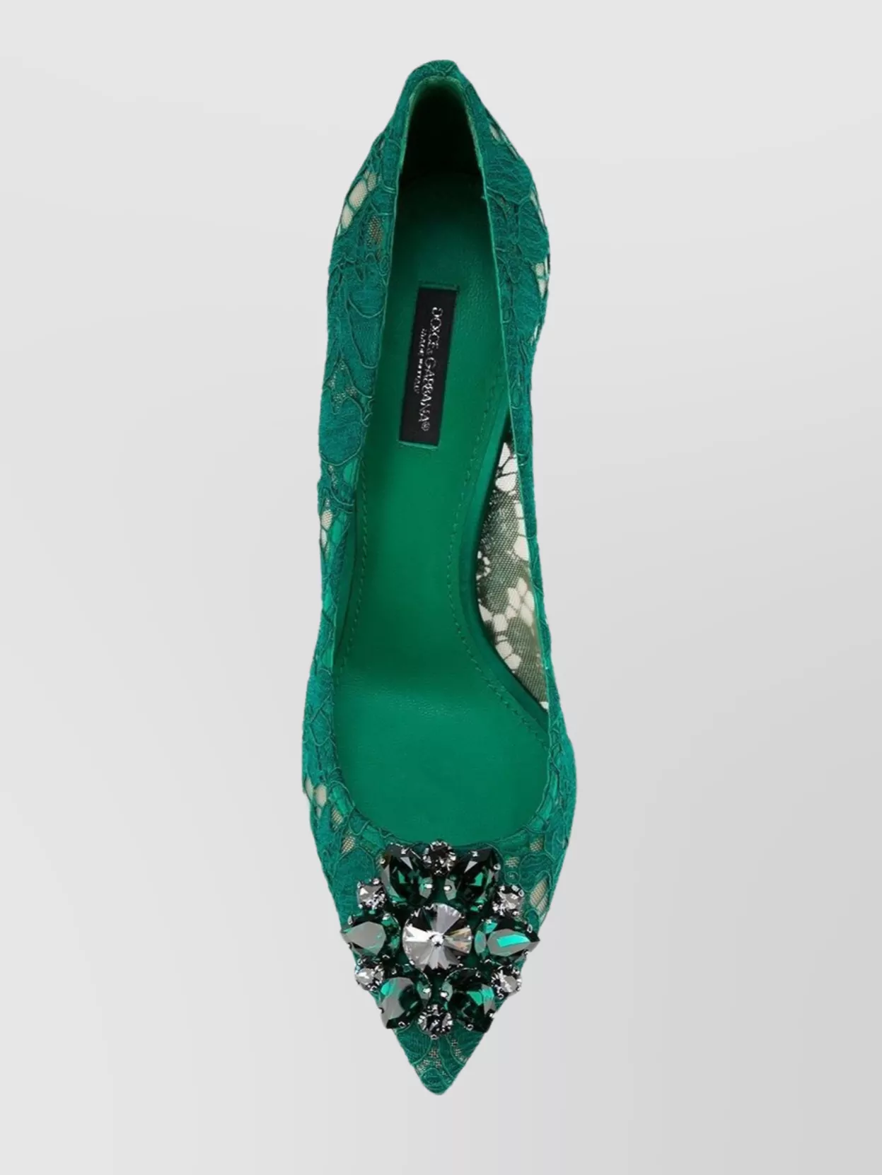 Dolce&Gabbana Lace Stiletto Heel Pumps Crystal Embellishments