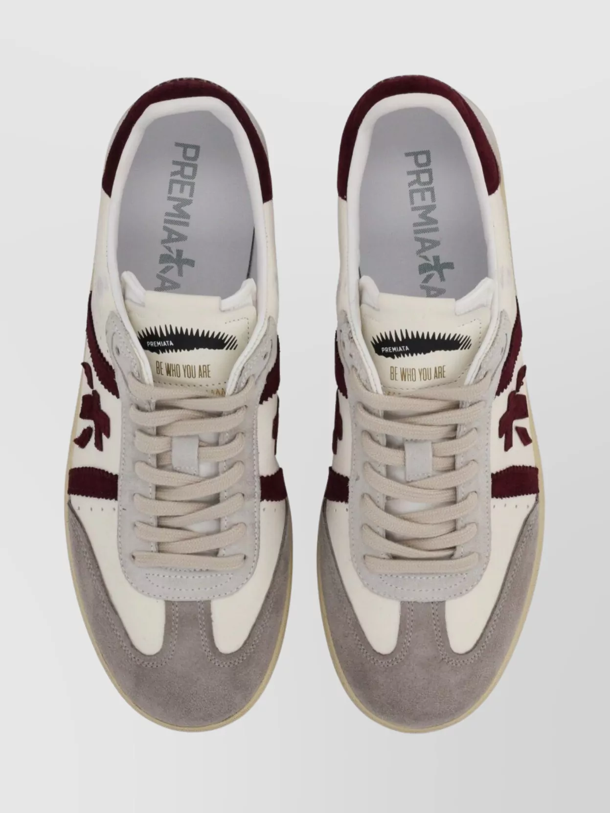 Premiata Sneakers With Contrast Heel Tab And Rubber Sole