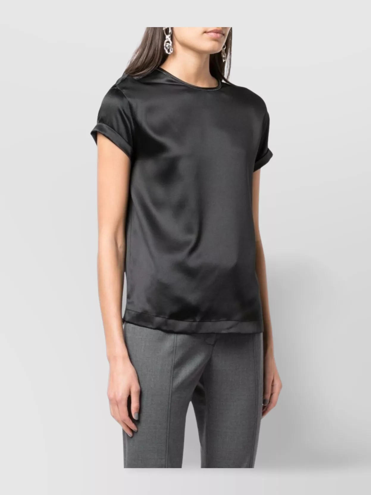 Brunello Cucinelli Sleeveless Top With Relaxed Fit And Satin