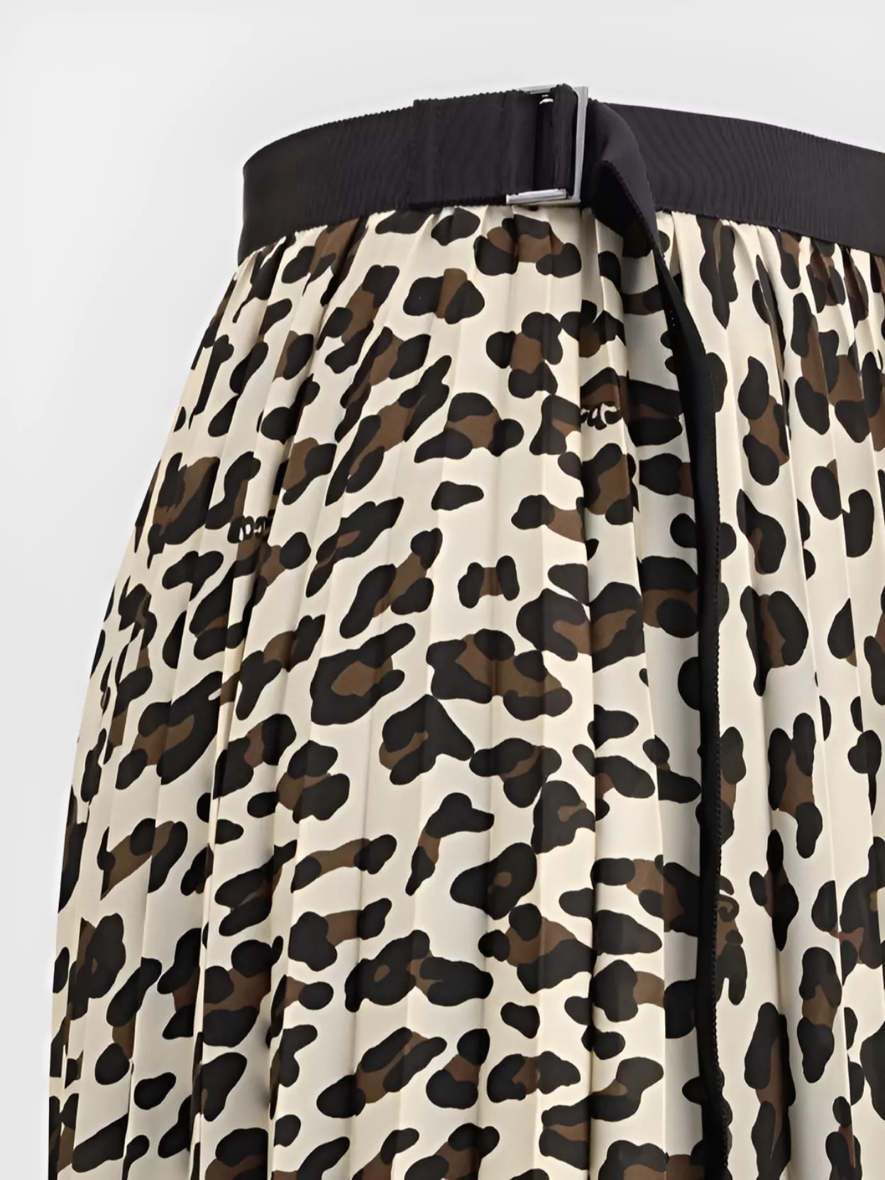 Shop Sacai Asymmetrical Leopard Print Skirt With Adjustable Belt