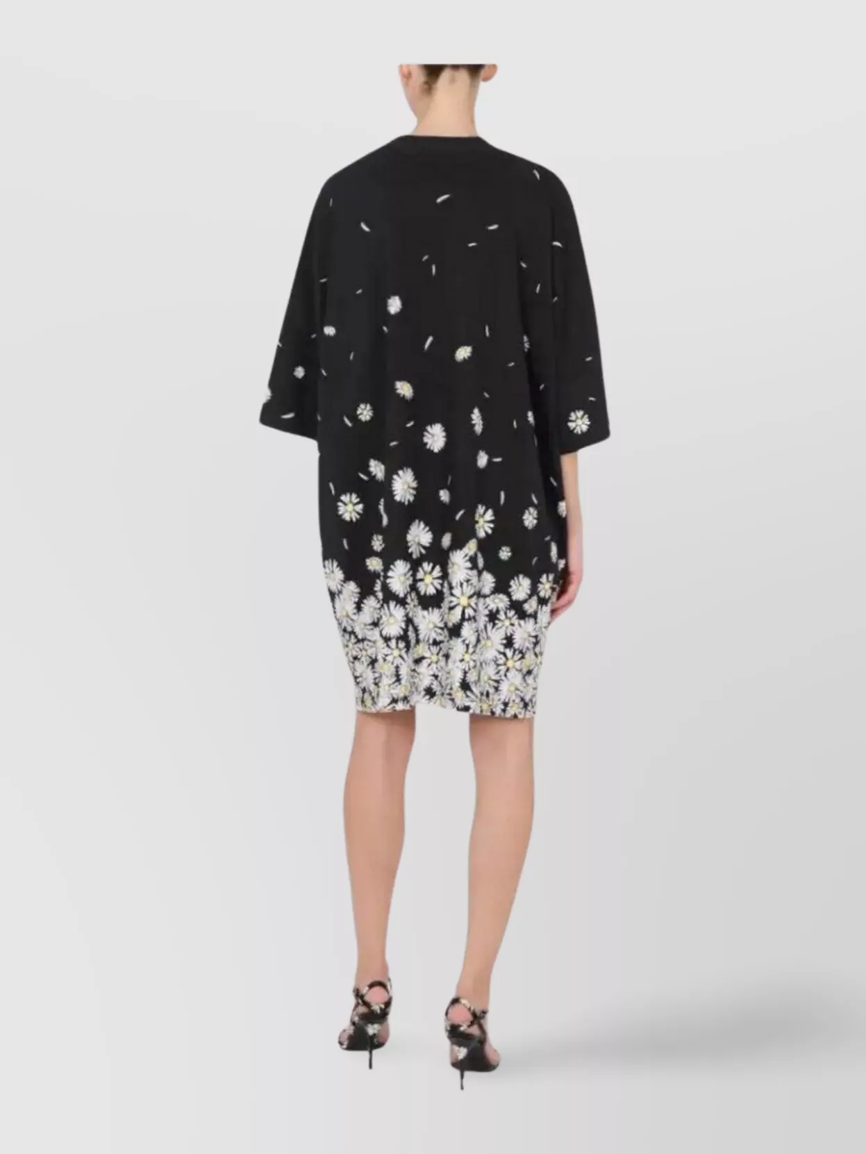 Moschino Crew Neck Floral Pattern Relaxed Fit Dress