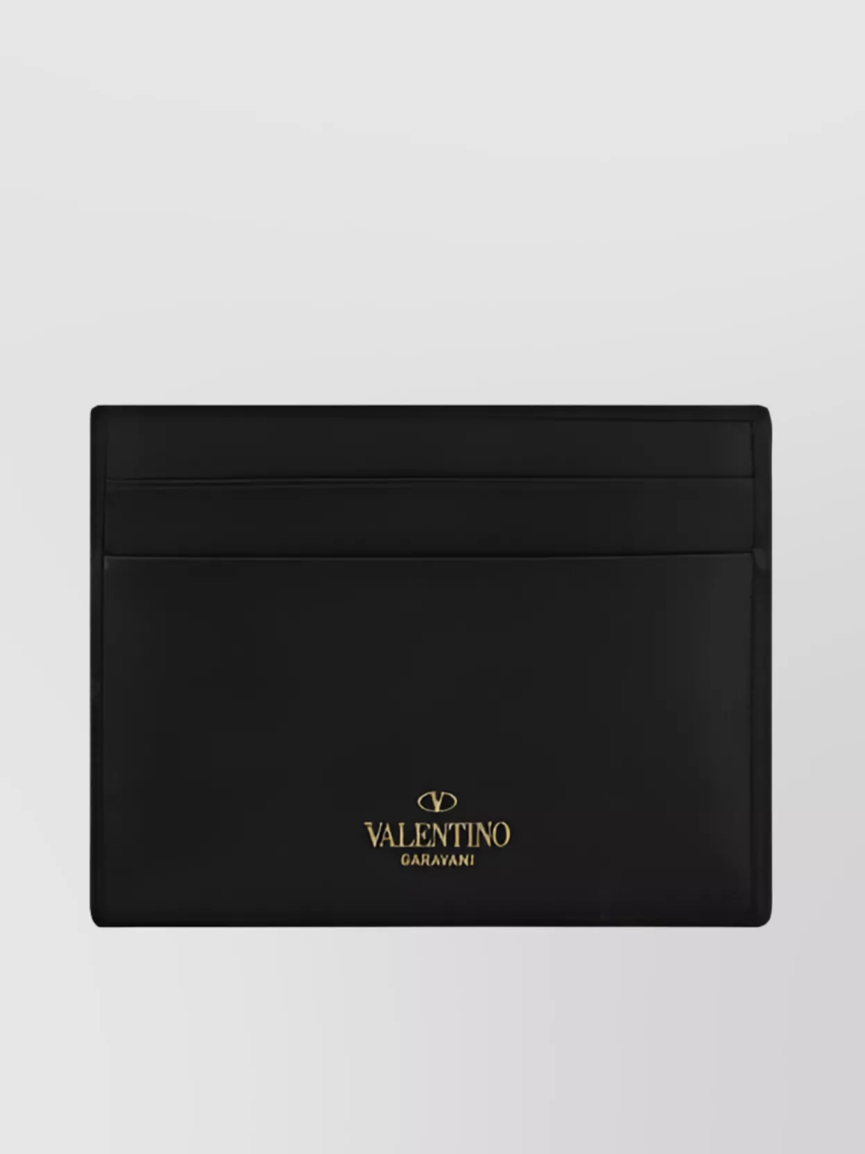 Valentino Garavani Rockstud Stud Embellished Leather Card Holder In Black