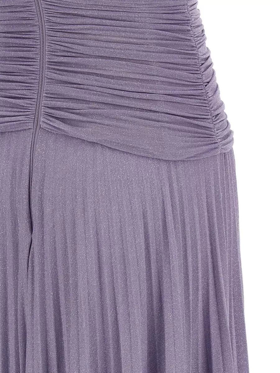 Elisabetta Franchi Halter Neck Dress Metallic Finish Design