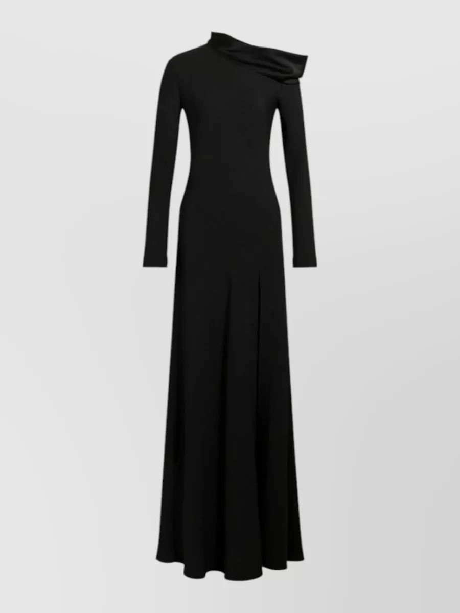 Alberta Ferretti draped one-shoulder long-sleeve maxi dress