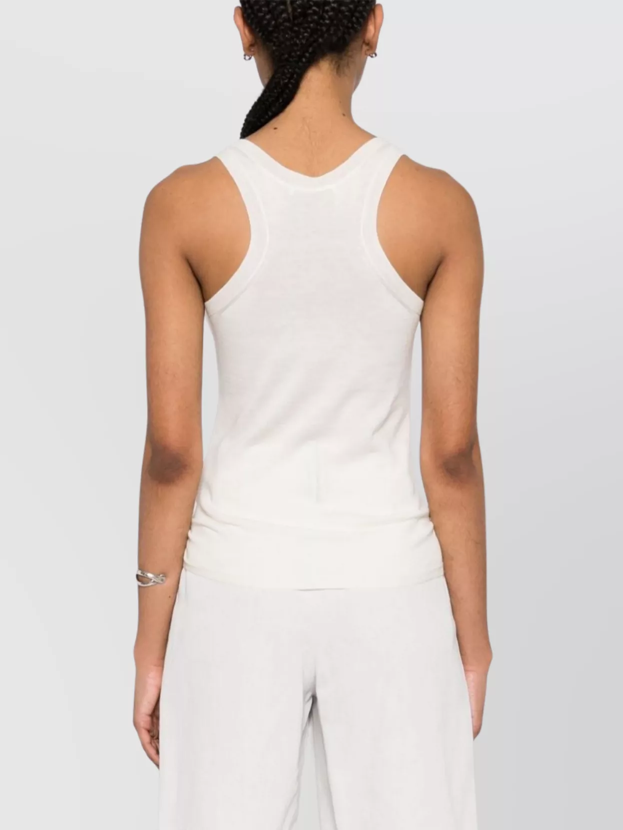 Max Mara Knitted Cashmere Tank Top With Racerback In White