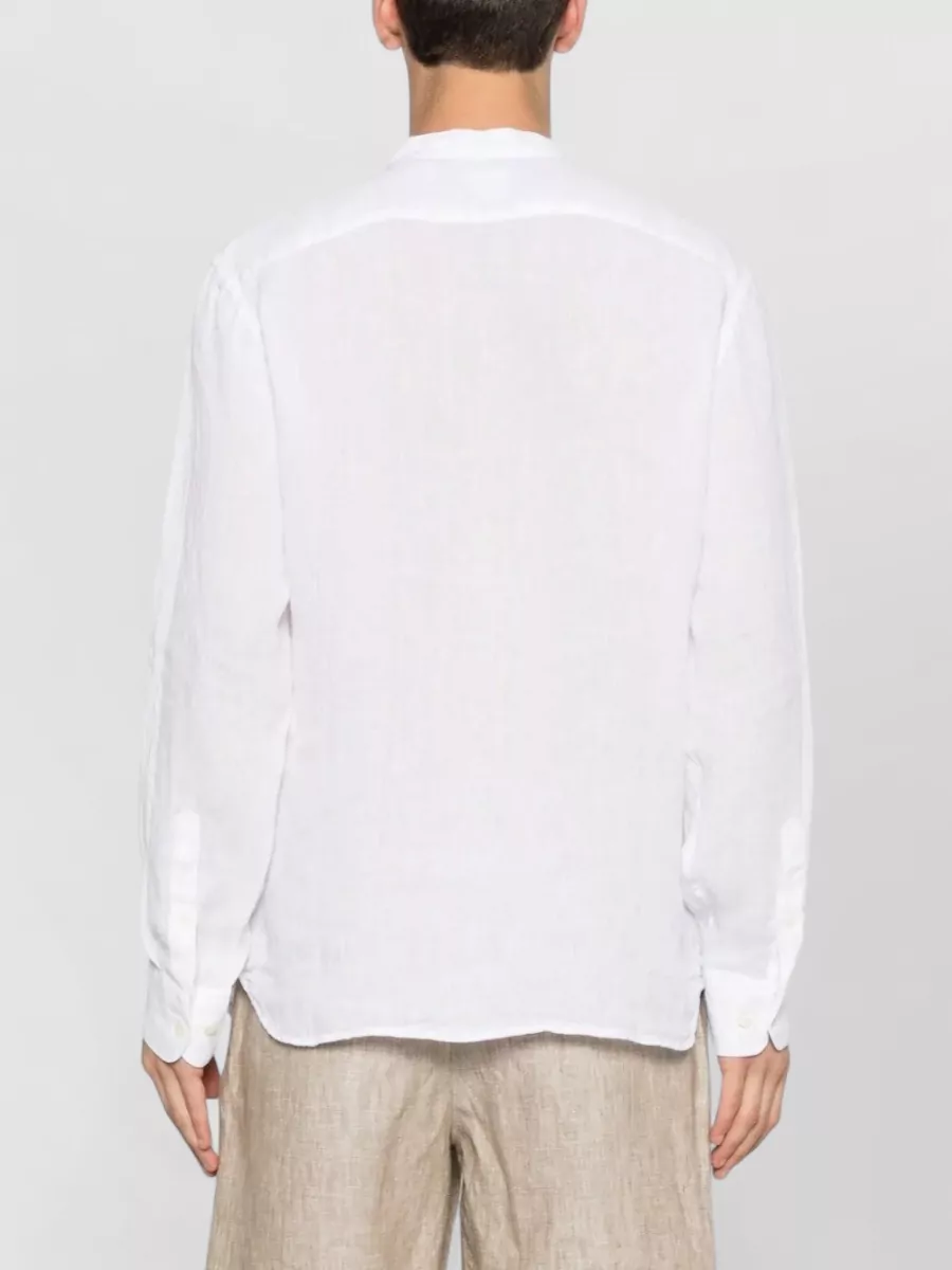 120% Lino Linen Slim-Fit Mandarin-Collar Shirt