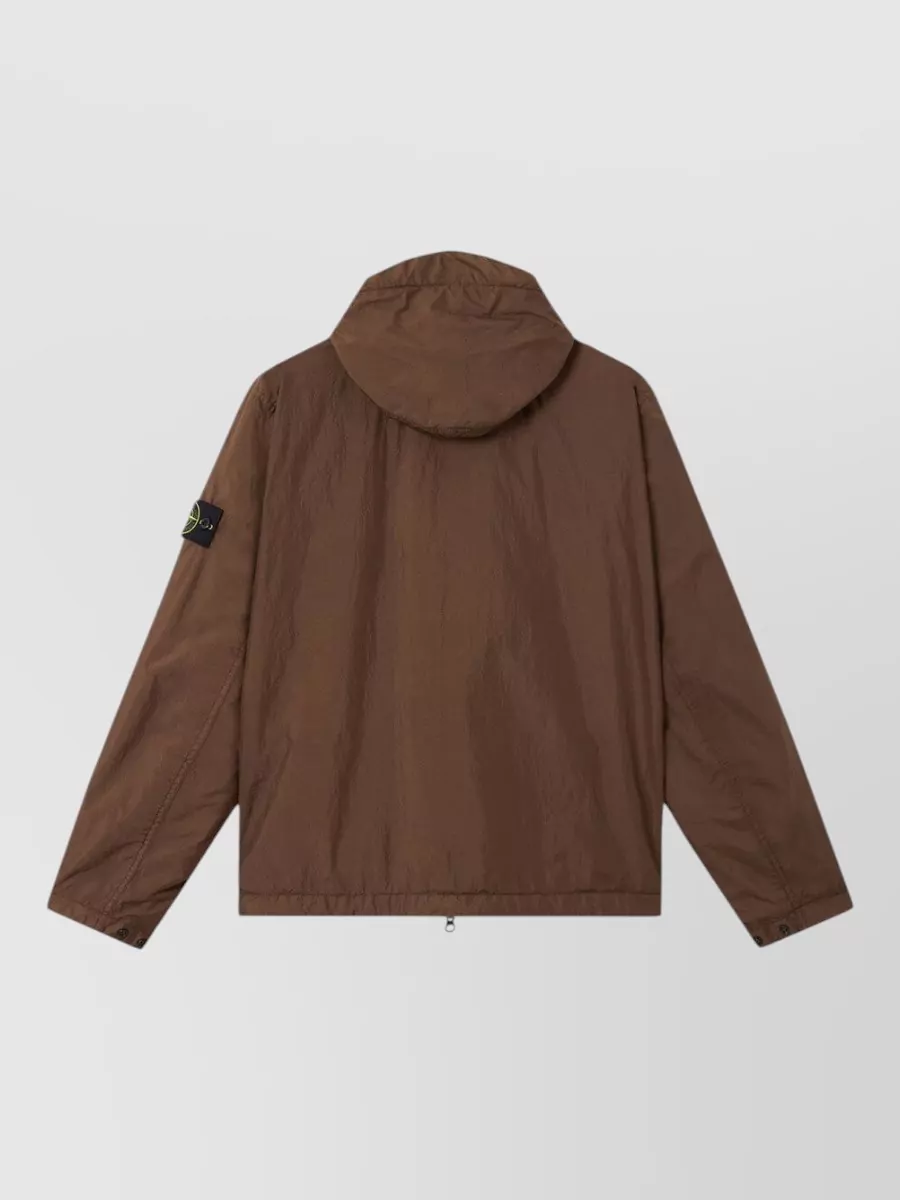 Stone Island Hooded Lightweight Nylon Jacket Drawstring Hem