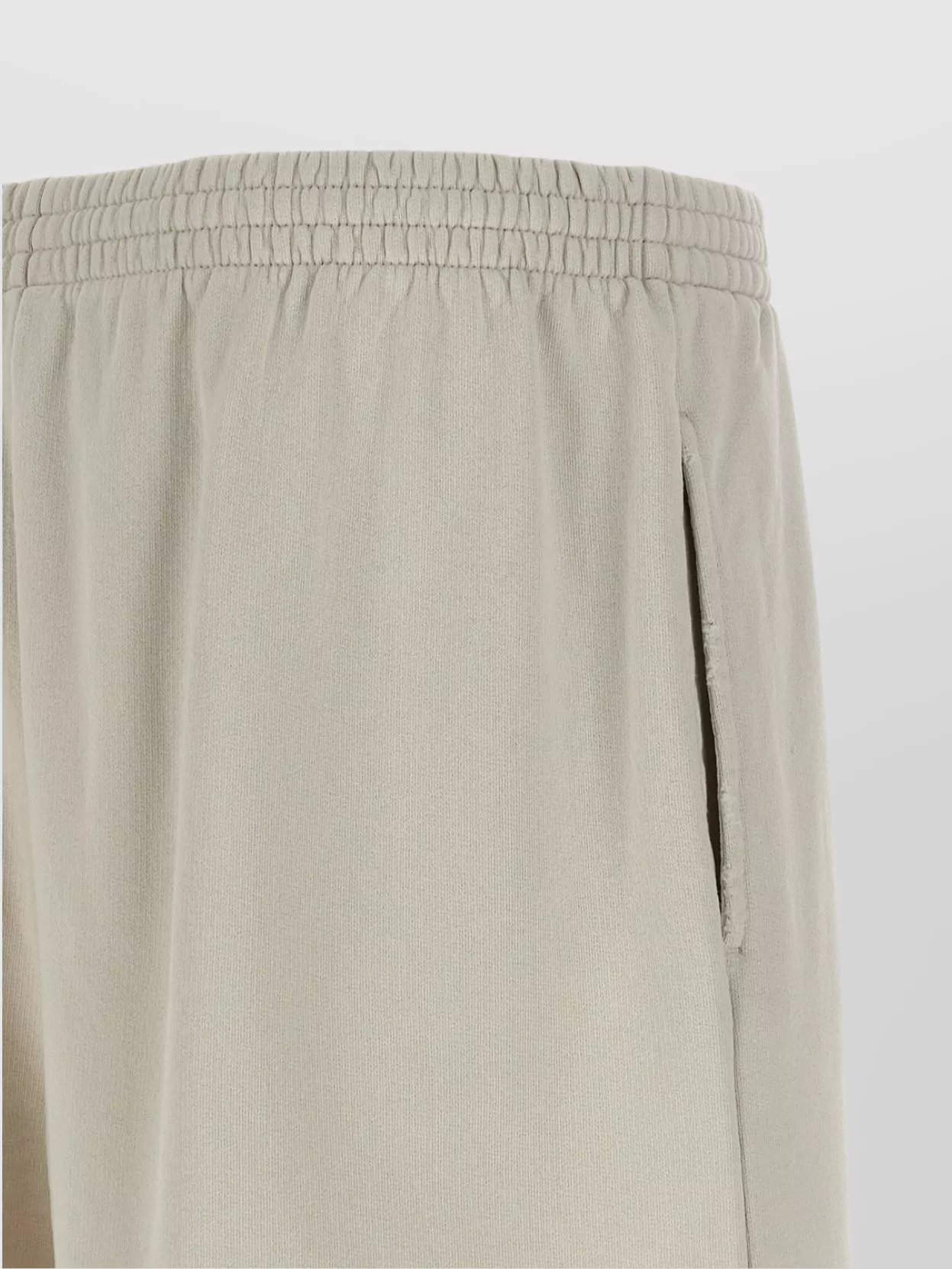 Balenciaga Elastic Waistband Raw Hem Side Pockets Shorts