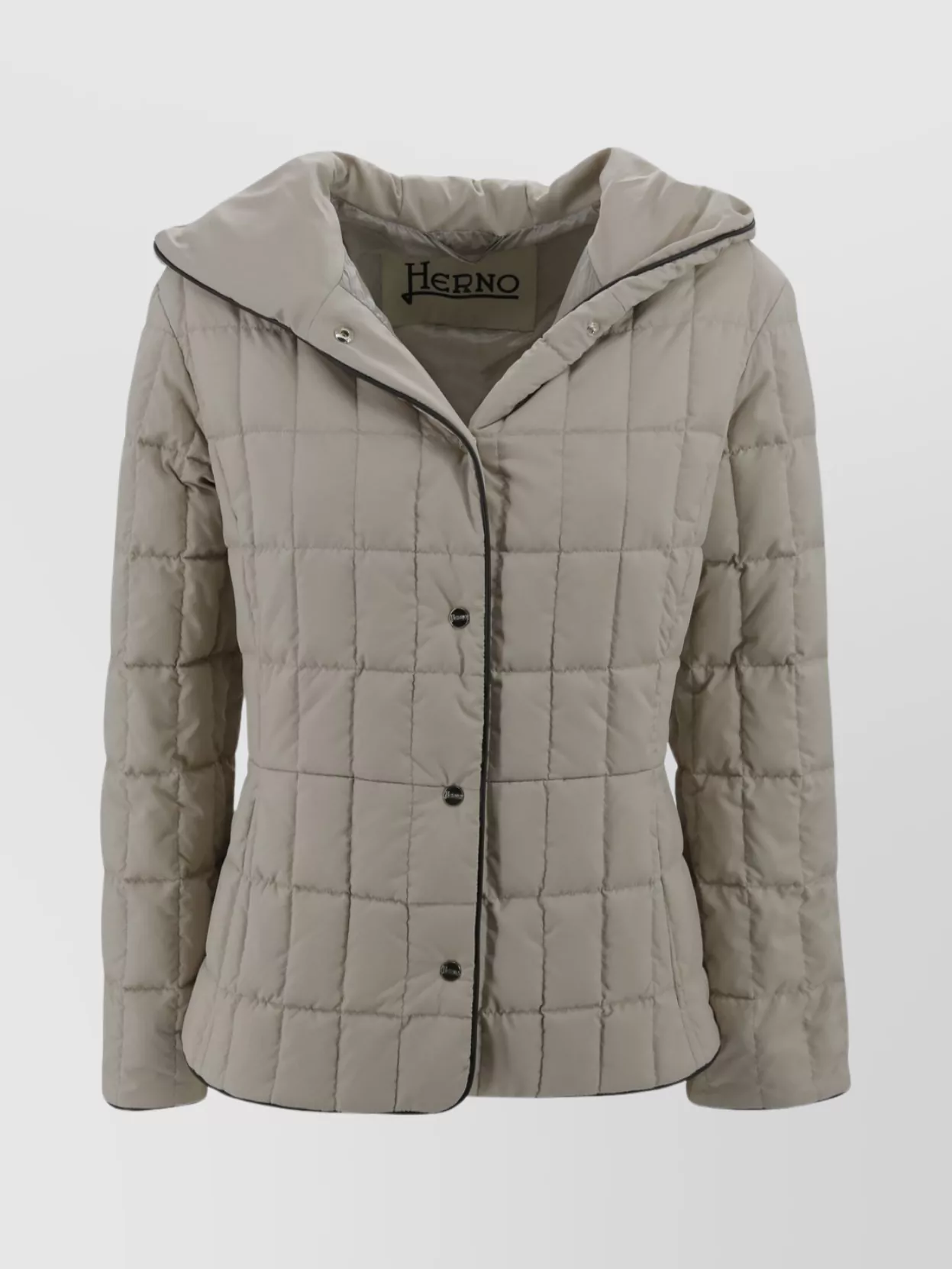 Herno Hooded Padded Jacket Long Sleeves In Neutral