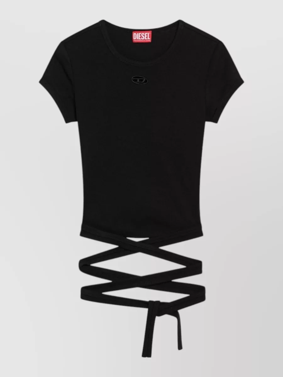Diesel ribbed slim-fit waist-tie t-shirt