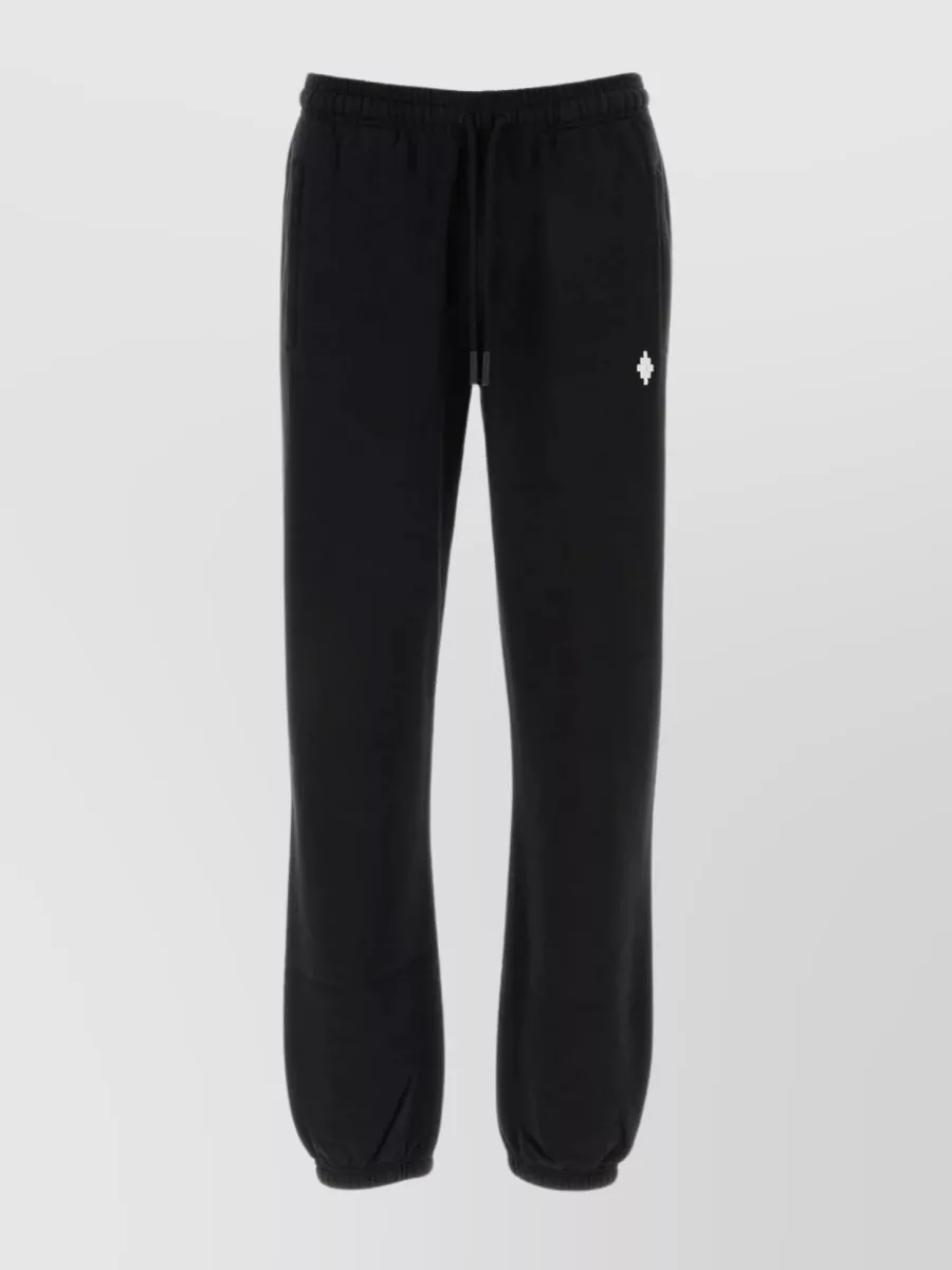 Shop Marcelo Burlon County Of Milan Cotton Joggers With Elastic Waist And Cuffs In Black
