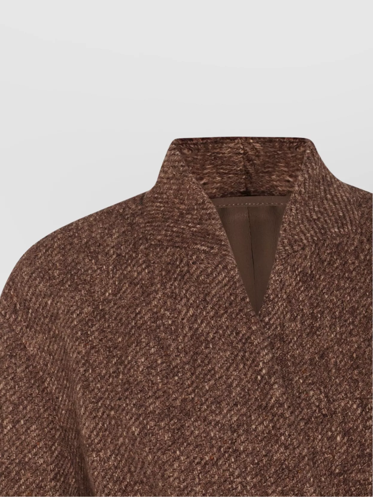 Brunello Cucinelli Waist Belted Long Length Textured Fabric Coat In Brown