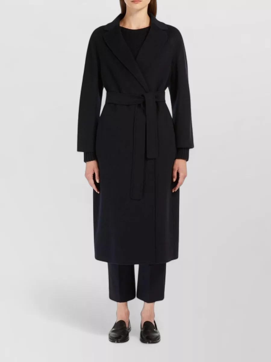 S Max Mara Virgin Wool Belted Midi Coat