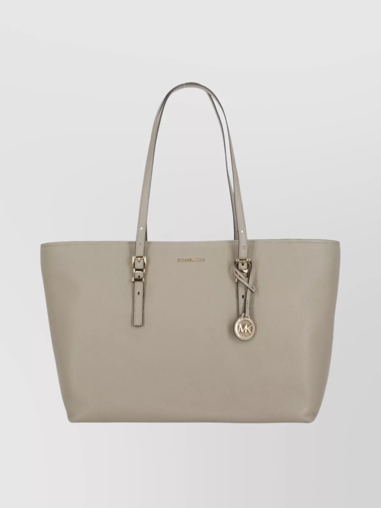 Michael Michael Kors Structured Leather Shoulder Bag And Handles In Gray