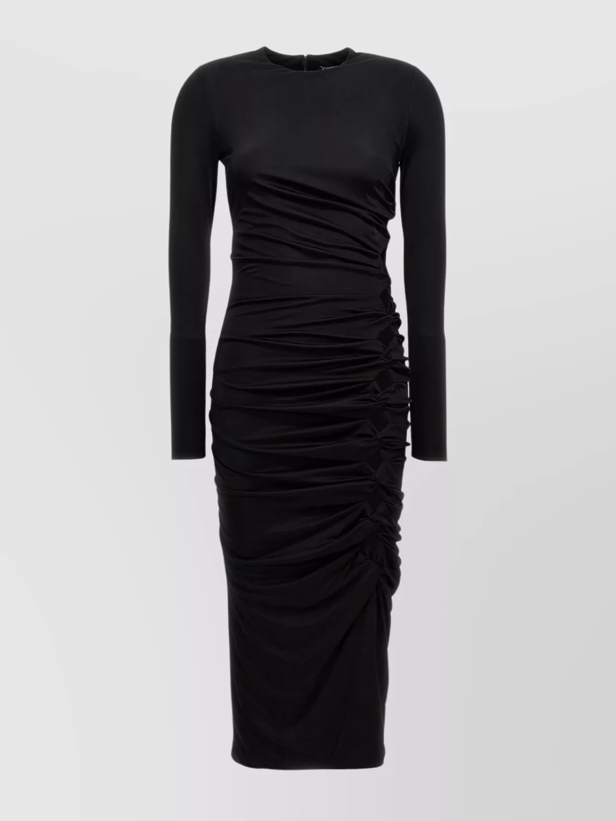 Versace Vacation Capsule Ruched Midi Dress In Black