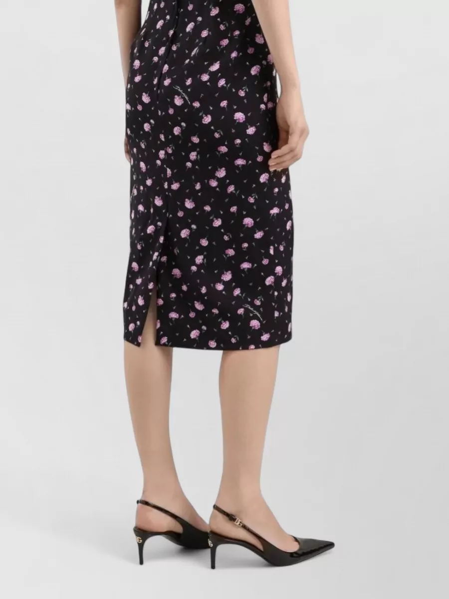 Dolce&Gabbana Silk Floral-Print Midi Sheath Dress