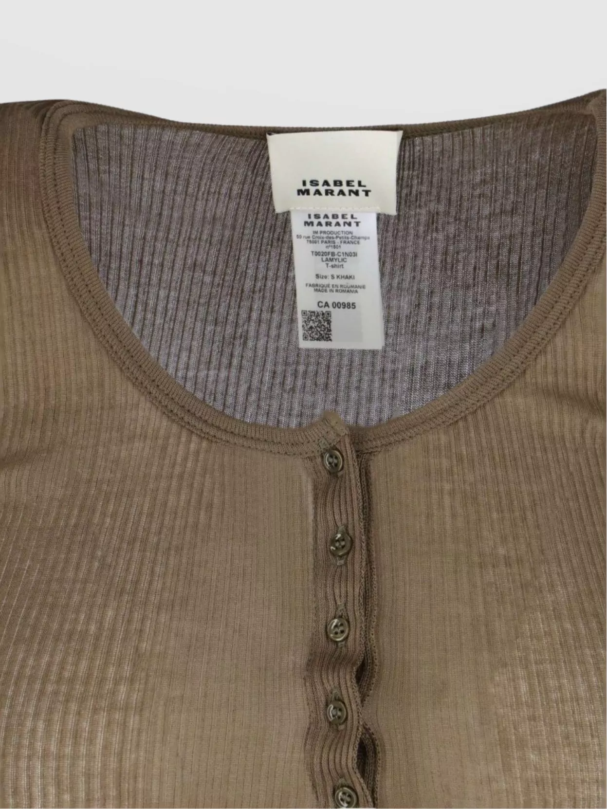 Isabel Marant Ribbed Texture Scoop Neck Long Sleeves