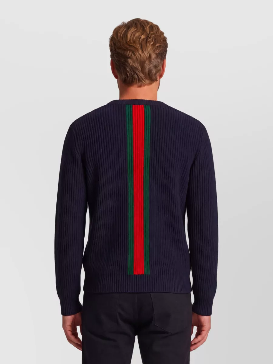 Gucci Fine Ribbed Wool Crew-Neck Long-Sleeve Relaxed-Fit Sweater