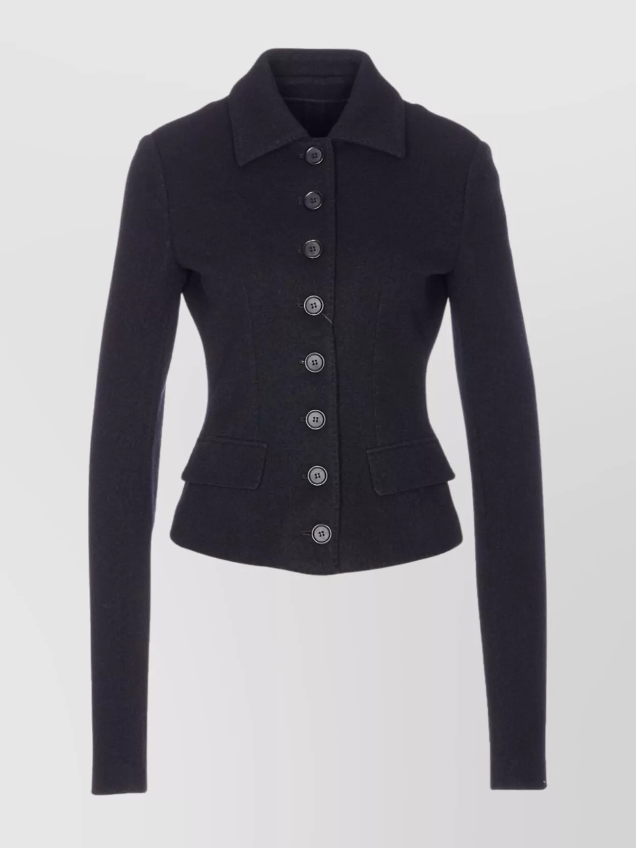 Dolce & Gabbana Knitted Jacket With Long Sleeves And Flap Pockets In Black