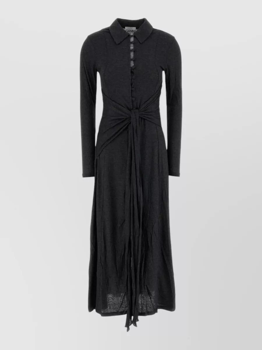 Ganni Jersey shirt midi dress
